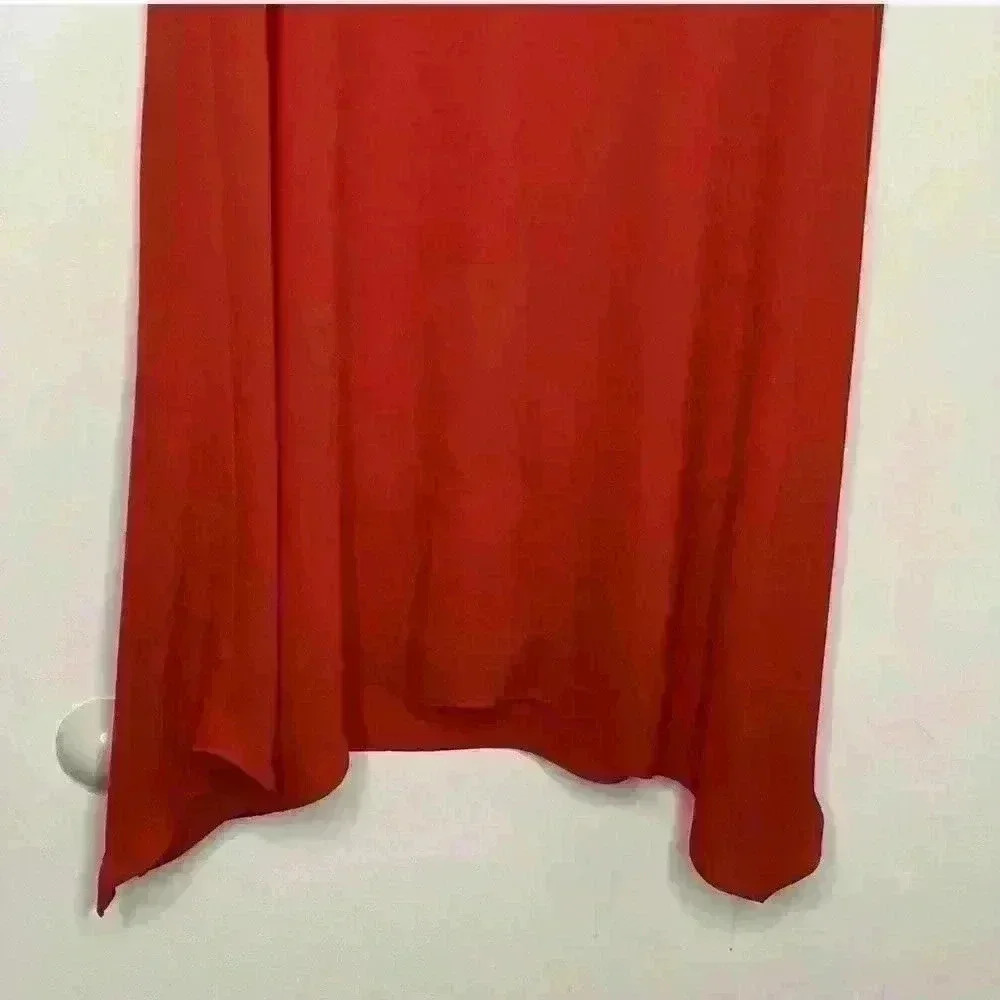 BCBGMaxazria Alie Red Sleeveless A Line Dress With Lace Insert - Picture 5 of 7